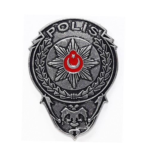 SİYAH METAL POLİS CÜZDAN ROZETİ