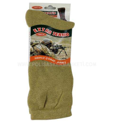 Haki Renk Kışlık Asker Çorabı