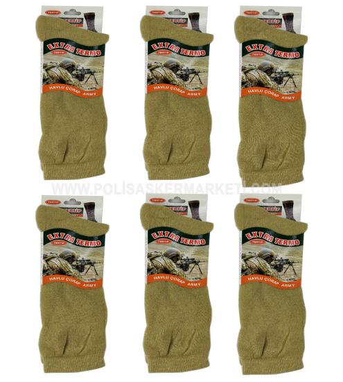 Kışlık Asker Çorabı Haki Renk