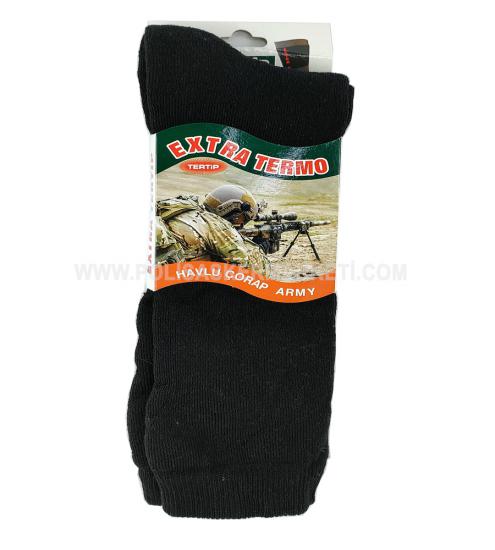 Siyah Kışlık Asker Çorabı