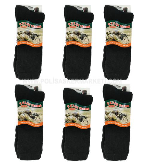 Siyah Kışlık Havlu Çorap