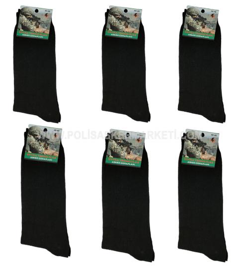 Siyah Likralı Yazlık Asker Çorabı