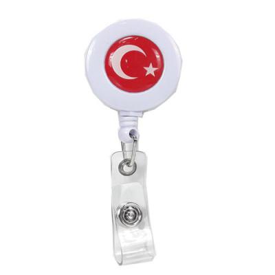 Türk Bayraklı Kartlık Anahtarlık Beyaz