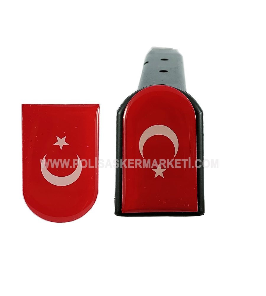 TÜRK BAYRAK DESENLİ ŞARJÖR KAPAĞI STİCKER